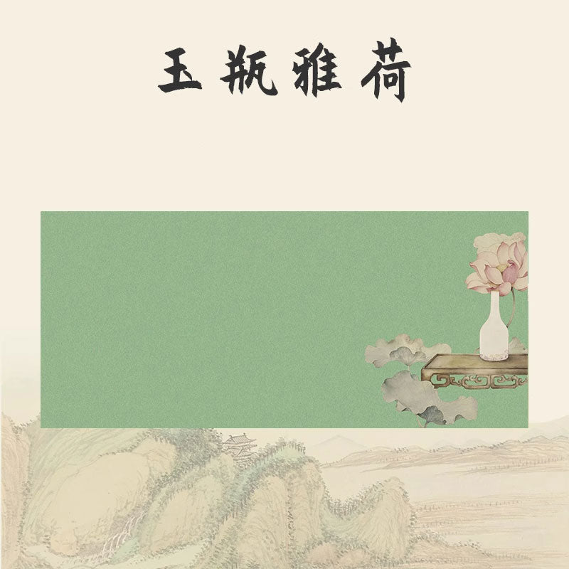 創意印花國風書畫防骯羊毛氈墊【荷花繫列】