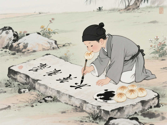 王羲之「墨汁當蒜泥」