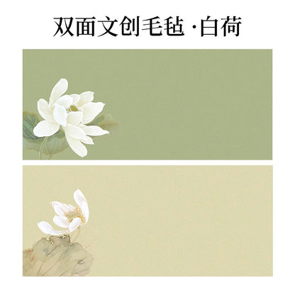 創意印花國風書畫防骯羊毛氈墊【雙麵圖案】